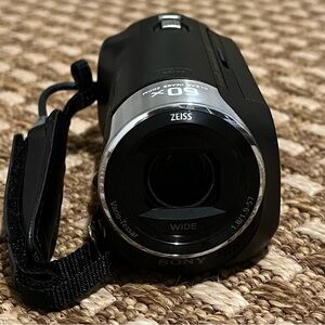 Sony Black and Silver Camcorder with Zeiss Lens